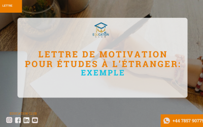 Lettre de Motivation pour études à l’étranger: Exemple